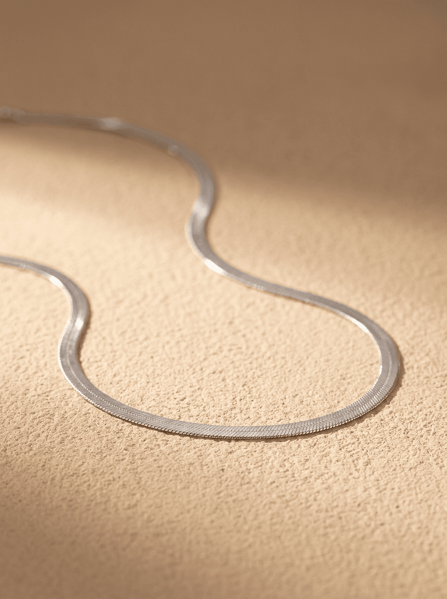 Blade Chain Necklace, necklaces in Titanium steel snake-bone chain, view 3