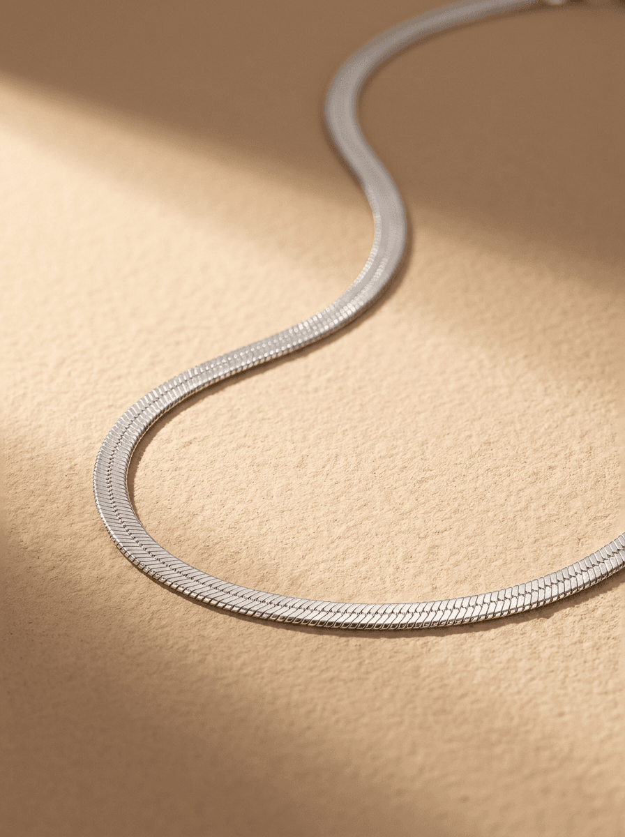 Blade Chain Necklace, necklaces in Titanium steel snake-bone chain, view 4