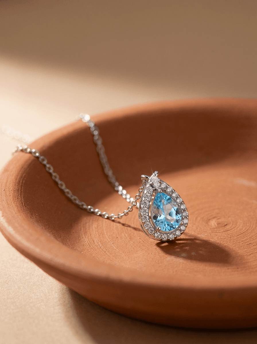 Blue Tears Pendant Necklace, necklaces in  everyday, view 3