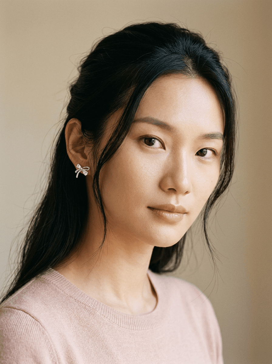 Bow Studs, earrings in  minimal