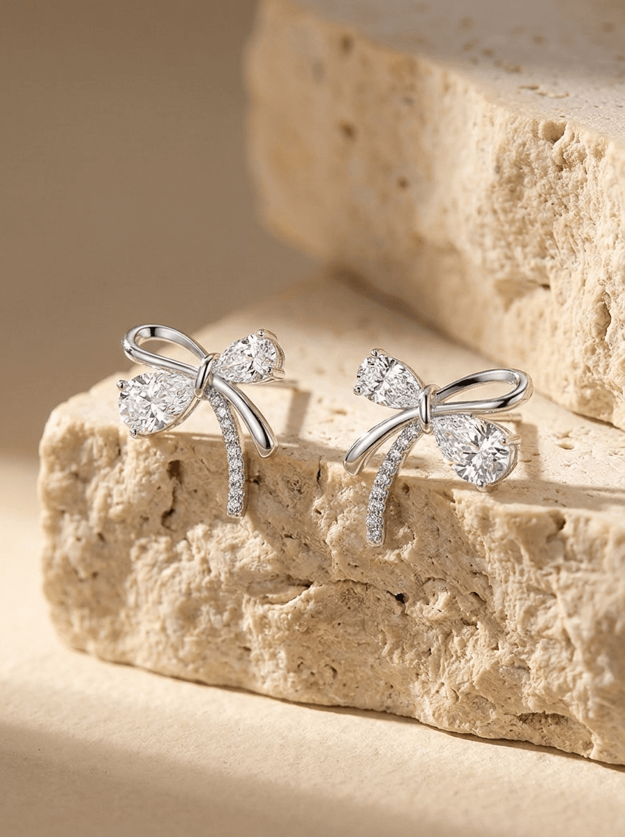 Bow Studs, earrings in  minimal, view 4