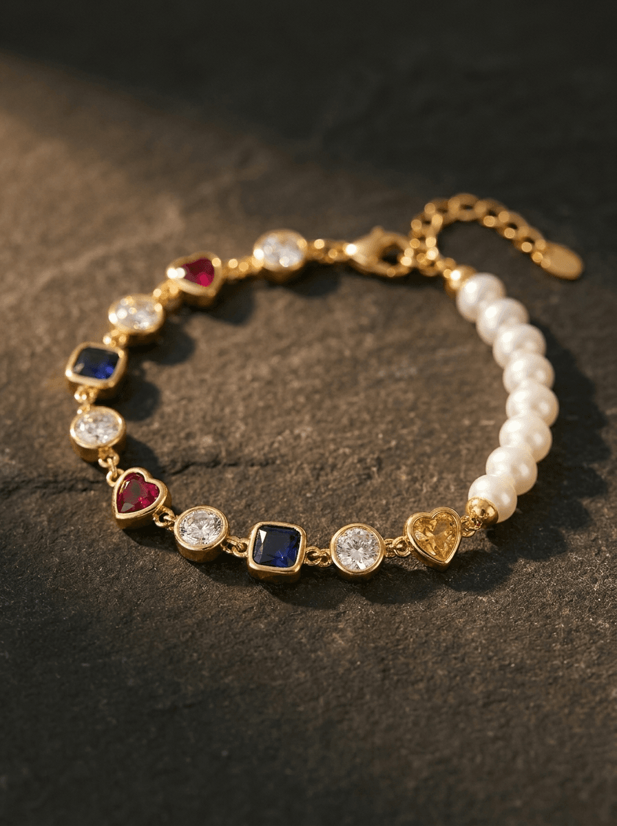 Colour Pearl Bead Bracelet, bracelets in Pearl, coloured glass beads, view 4