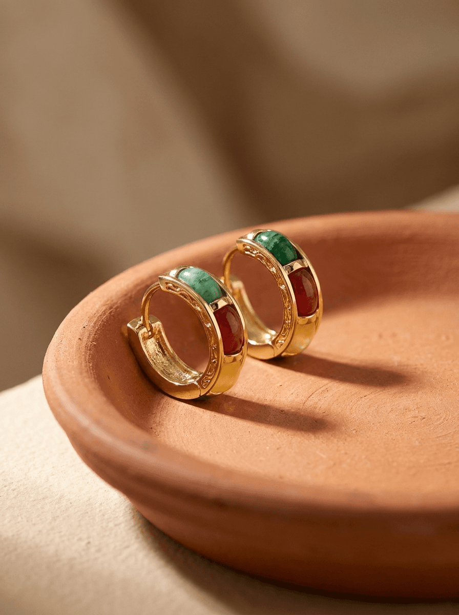 Colour-Block Mini Hoops, earrings in  niche design, view 4
