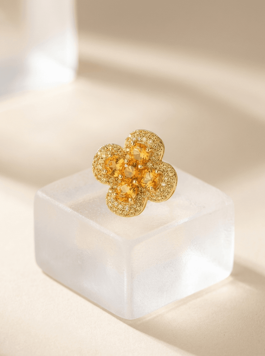 Crystal Flower Studs, earrings in crystal, silver posts, view 4