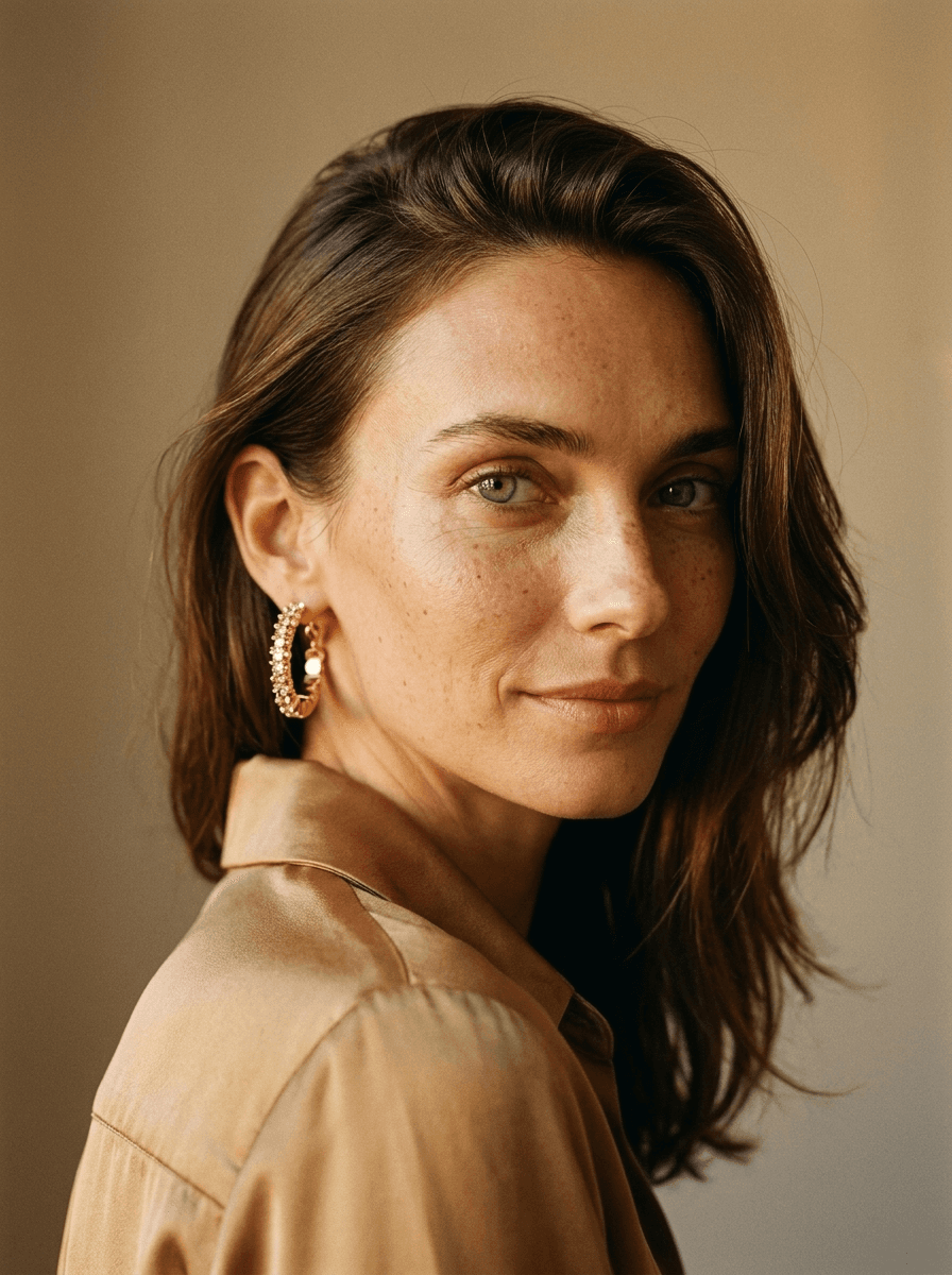 Gold Silver-Bead Zircon Hoops, earrings in 925 silver posts, zircon