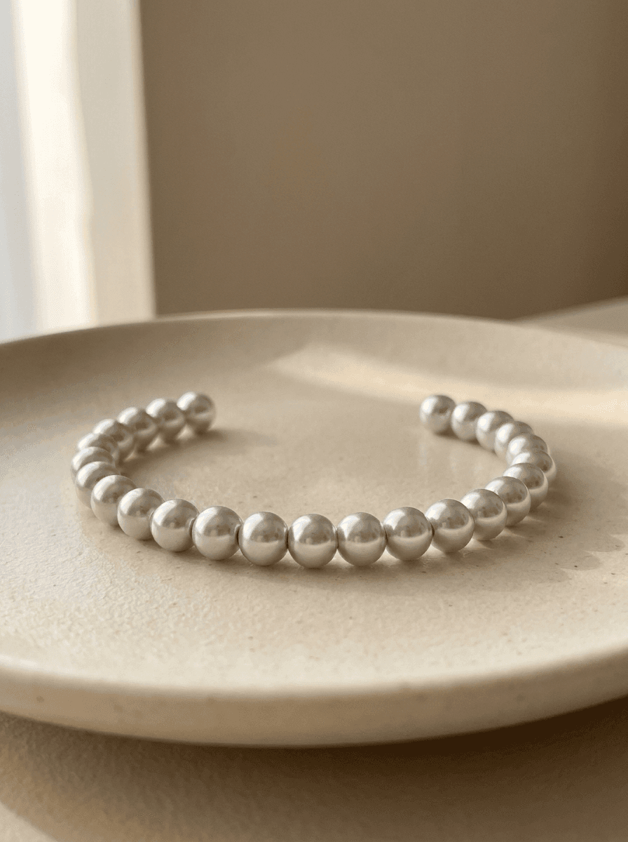 Grey Pearl Necklace, necklaces in Grey pearls, fine metal chain, view 4