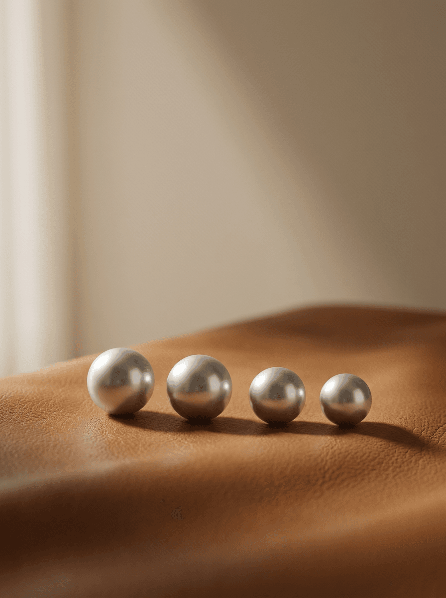 Grey Pearl Studs, earrings in Grey pearls, 999 silver posts, view 3