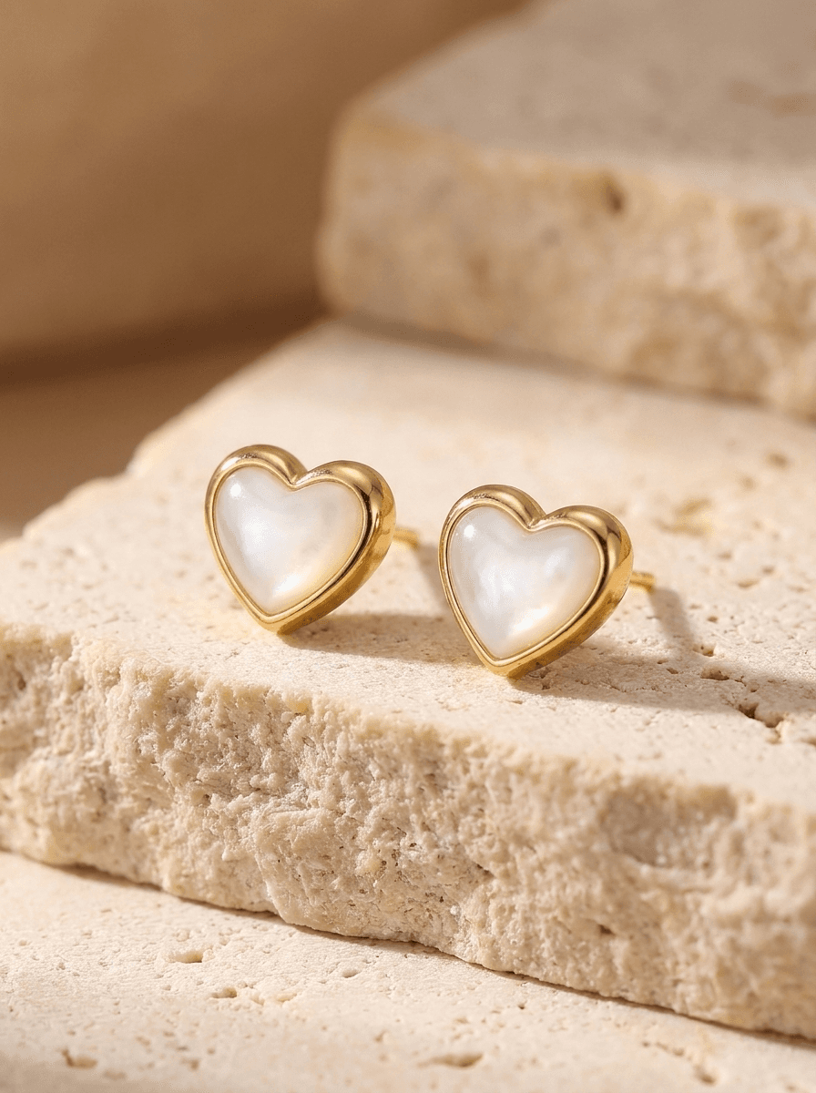 Heart Studs (925 Silver), earrings in 925 silver, view 4