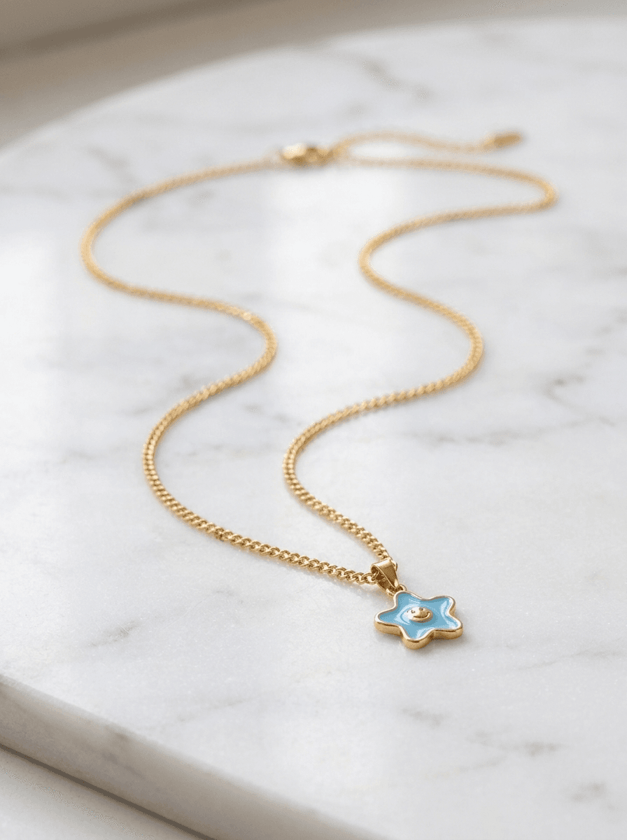 Blossom Charm Necklace, necklaces in zircon letter pendant, gold-tone chain, view 2