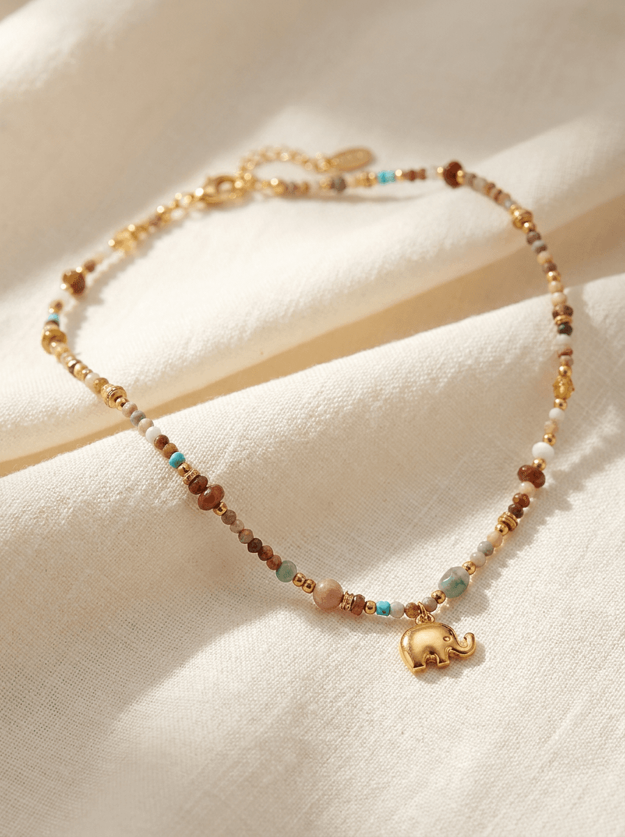 Natural Stone Beaded Necklace, necklaces in natural stone, view 4