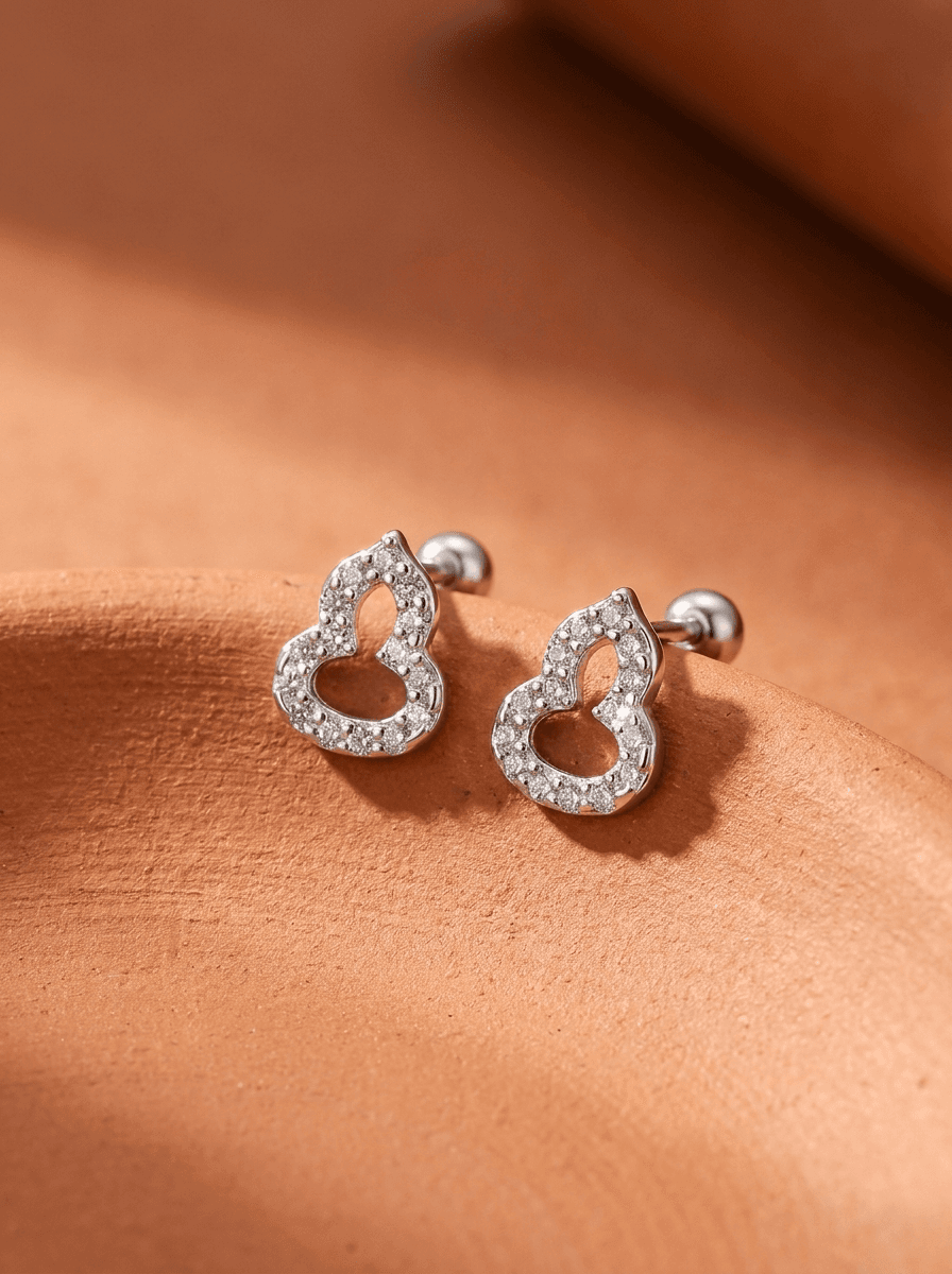 Openwork Gourd Screw Studs, earrings in  sleep-in, view 4