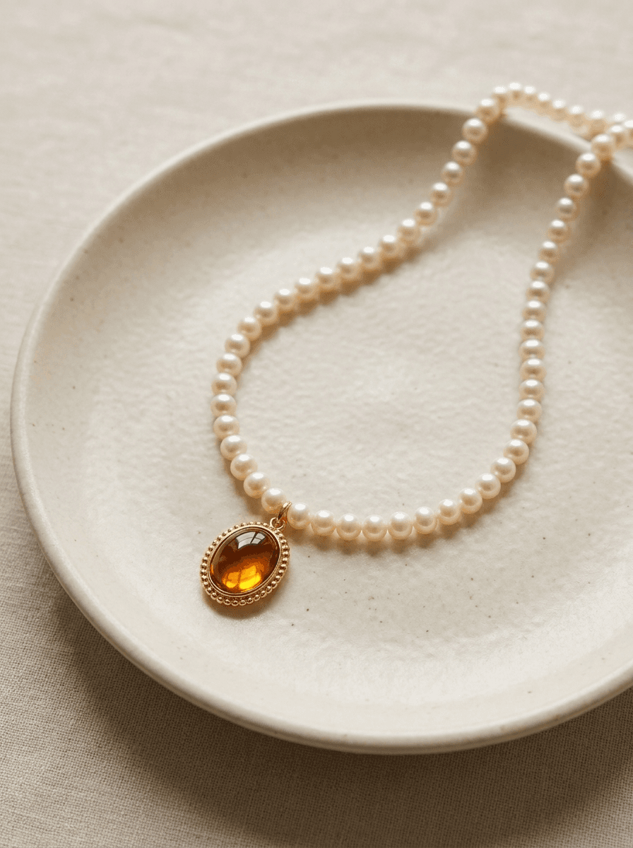 Pearl & Gem Pendant Necklace, necklaces in freshwater pearl strand, interchangeable gem pendants