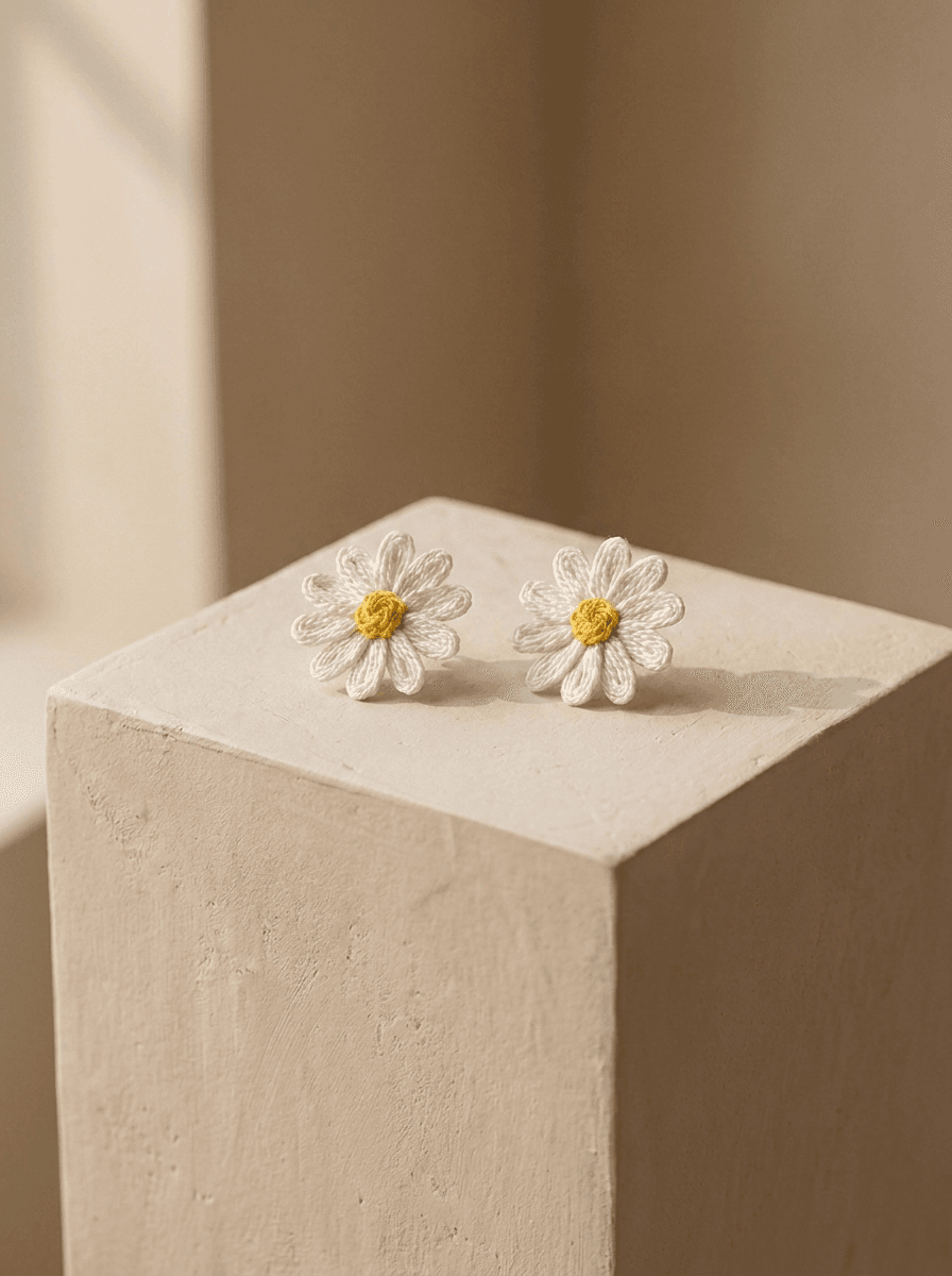 Resort Flower Studs, earrings in  beachy vacation vibe, view 3