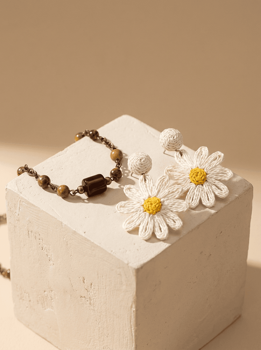 Resort Flower Studs, earrings in  beachy vacation vibe, view 4