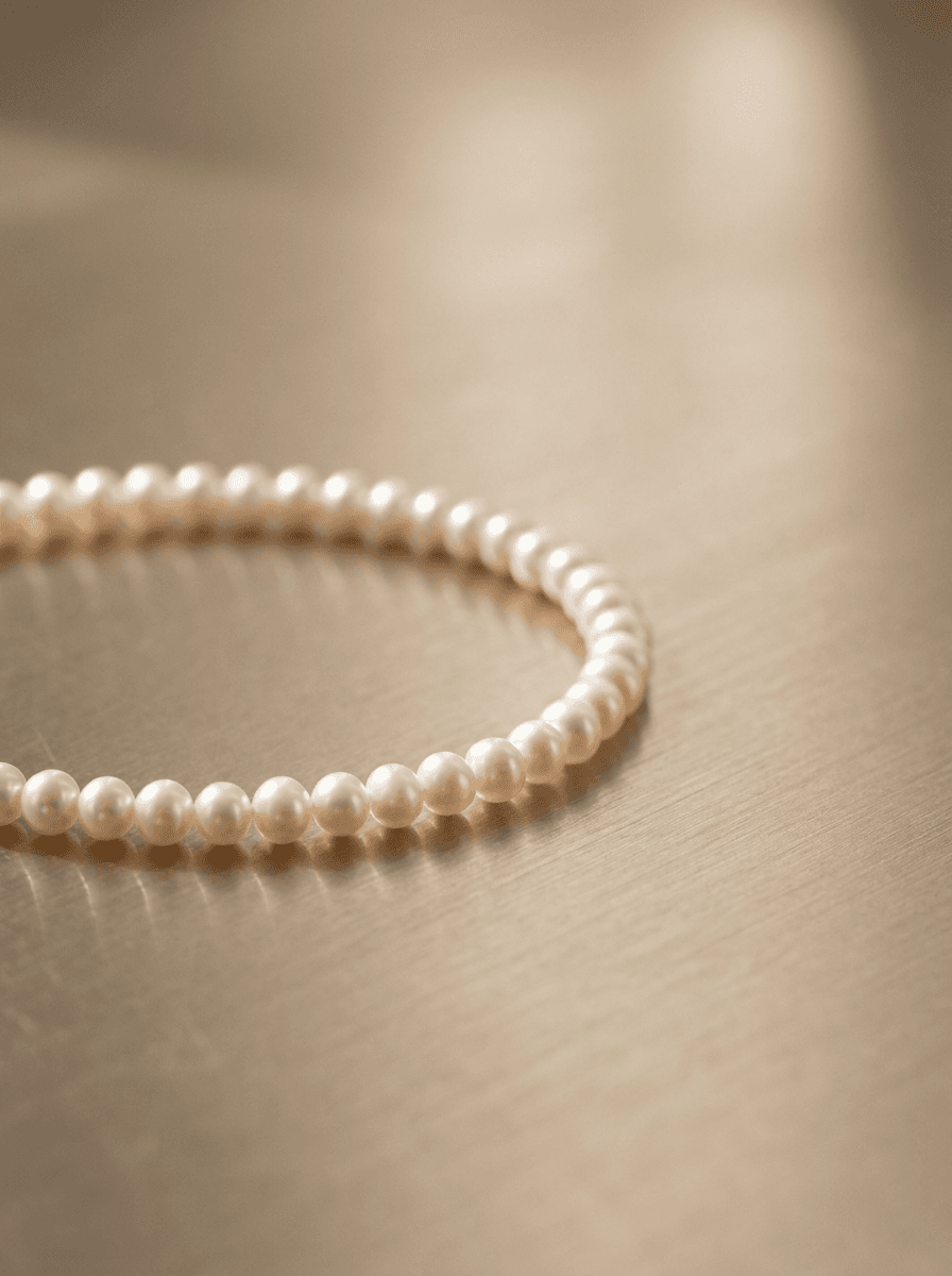 Rice Pearl Stretch Bracelet, bracelets in Rice pearls, 14K gold-plated findings, elastic cord, view 3