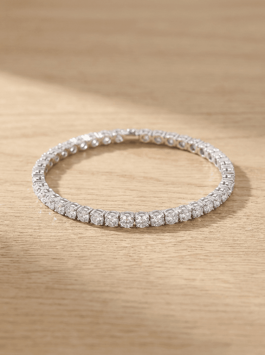 Silver Tennis Bracelet, bracelets in zircon, silver-tone setting, view 3