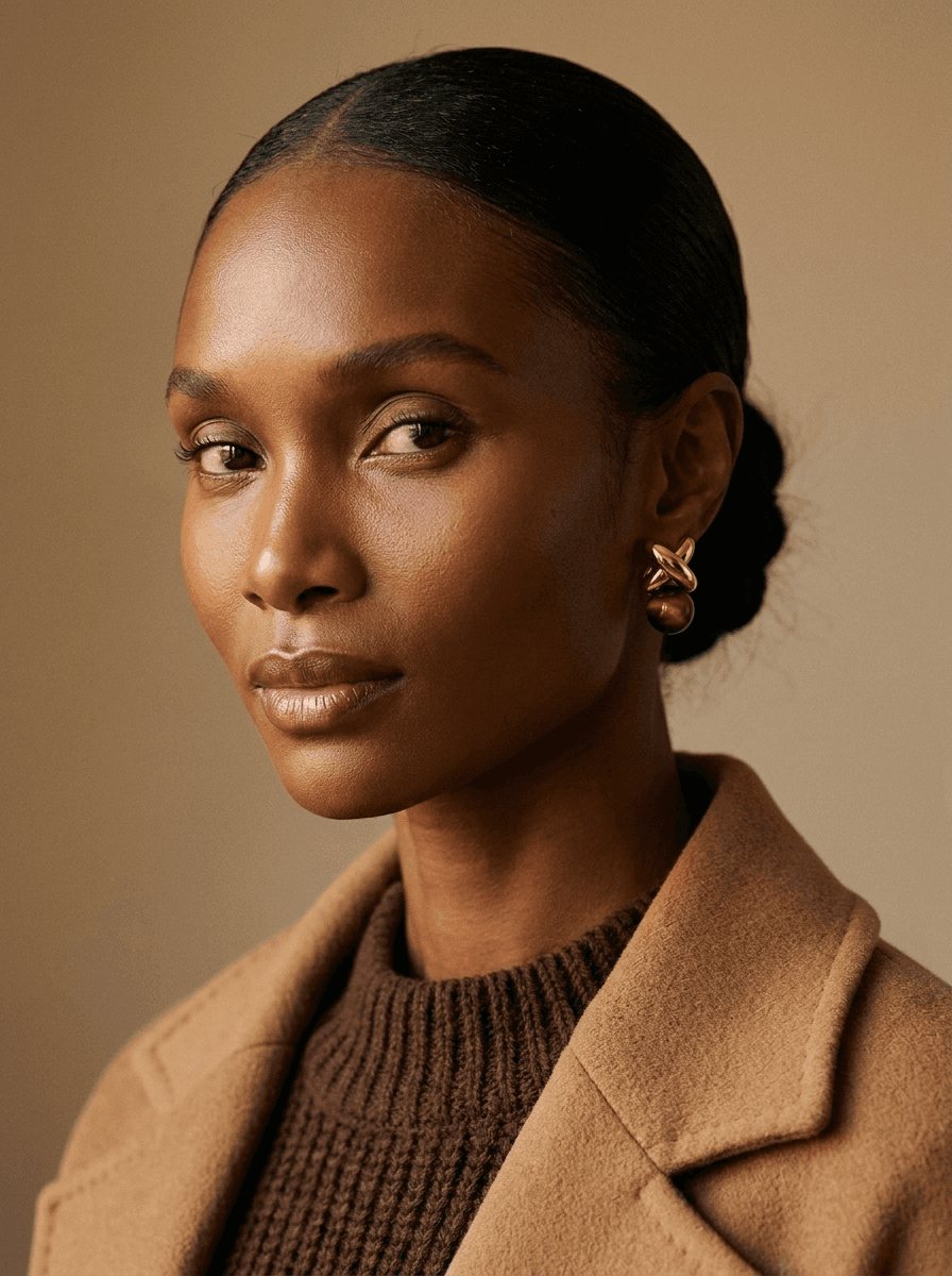 Tiger's-Eye Studs, earrings in  Maillard/brown tones; autumn