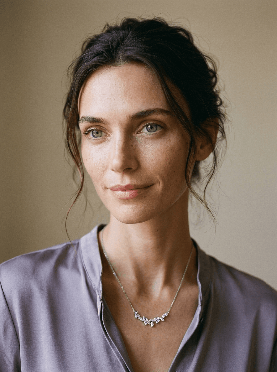 Wisteria Zircon Necklace, necklaces in zircon, metal